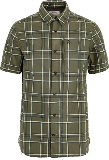 Fjellreven Men"s Abisko Hike Shirt Short Sleeve Laurel Green chalk White S