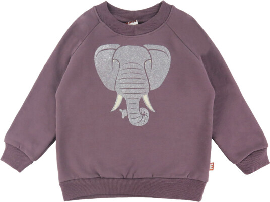 DYR Cph Collegegenser   Dyrebelg   Grey Plum Elefant m. Glitter   DYR   2 år (92)   Collegegenser Bordeaux Lilla Sølv