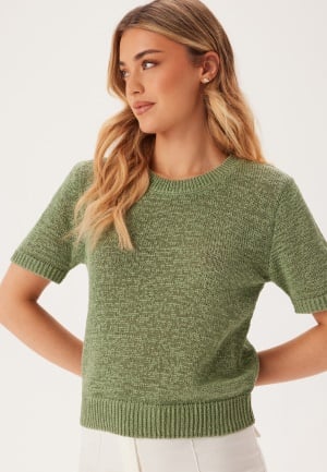BUBBLEROOM Knitted Short Sleeve Sweater Green S