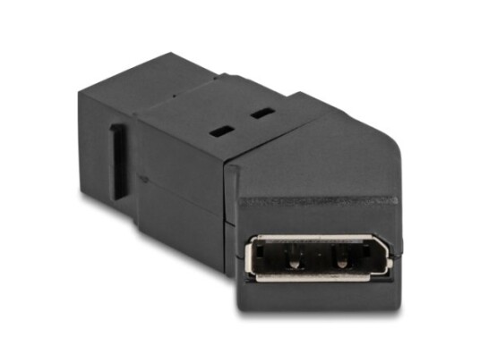 Delock Displayport-Adapter Displayport Hunn Til Mini Displayport Hunn Angled Keystone 8 K 30 Hz 7680 X 4320 Støtte Panel Mount Svart