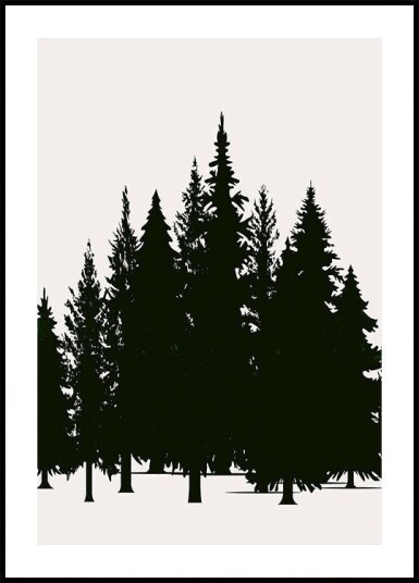 Tannenwald dark Poster Plakat / 21x30cm