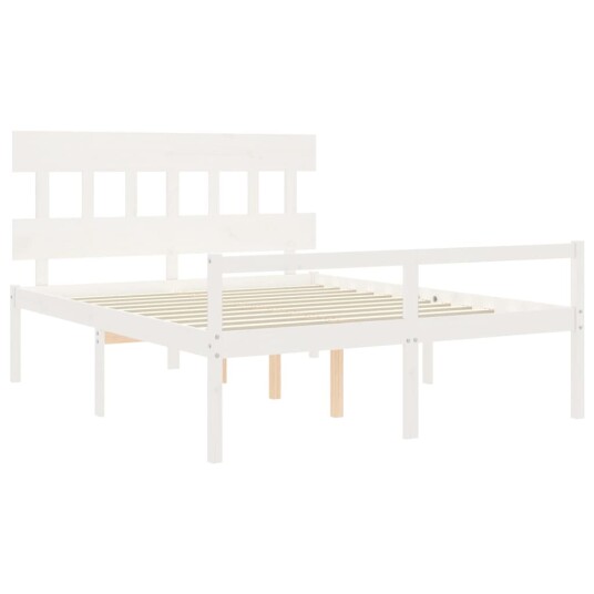 vidaXL Sengeramme med hodegavl hvit 160x200 cm heltre vidaXL Sengeramme med hodegavl hvit 160x200 cm heltre