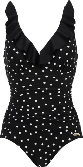 Damella of Sweden Swimsuit Virgina BLACK/WHITE DOTS 44