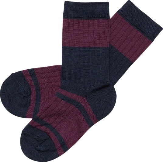 FUB Sokker 2 pack Ull Violet Striped FUB 22/24 Sokker Lilla Marineblå