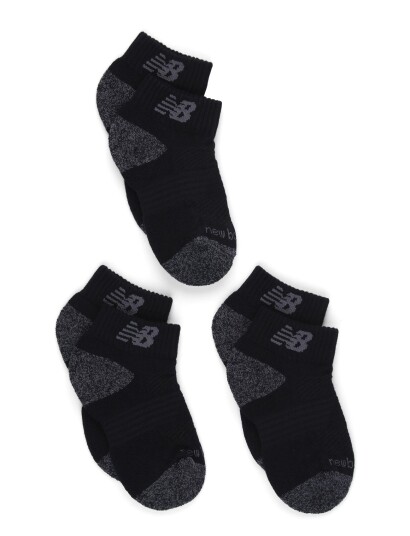 New Balance Youth Active Low Cut Socks 3 Pack Black S New Balance Youth Active Low Cut Socks 3 Pack Black S
