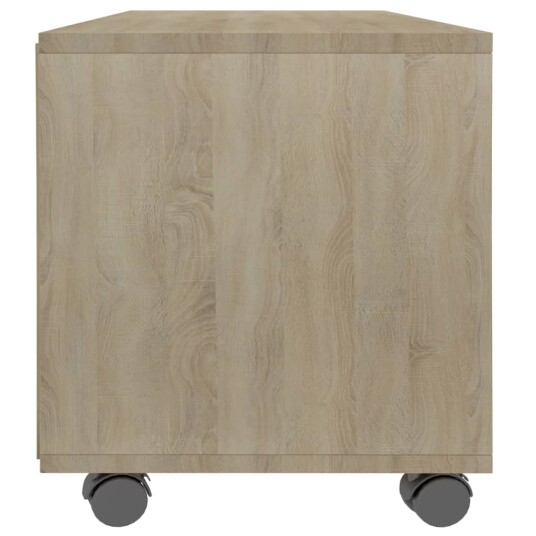 vidaXL TV-benk med hjul sonoma eik 90x35x35 cm sponplate