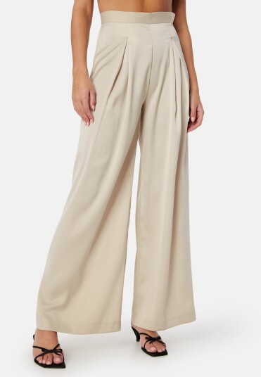 Bubbleroom Occasion Renae Satin Trousers Champagne 36