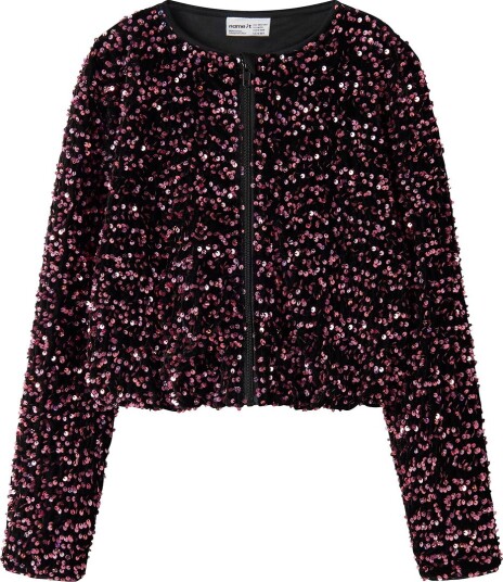 Name It Cardigan - NkfRunica - Catawba Grape - Name It - 6 år (116) - Cardigan Lilla Svart