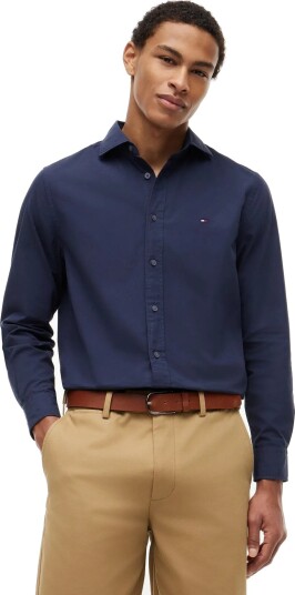 Tommy Hilfiger Gmd Poplin Semi Spread Rf Sht   Navy   M