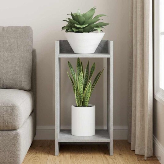 vidaXL Planteholder Betonggrå 30 x 30 x 60 cm Konstruert tre