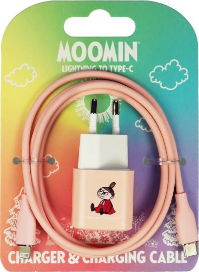 Moomin 20W Lightning til USB-C vegglader 1 m Rosa