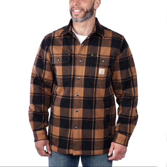 Carhartt Flanell sherpaforet Skjortejakke Herre Carhartt® brown XXL