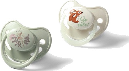 BabyOno 167002 Anatomisk Silikonsmokk 6-18 mnd Grønn/Beige 2 stk BabyOno 167002 Anatomisk Silikonsmokk 6-18 mnd Grønn/Beige 2 stk