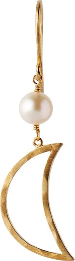 Bella Moon Earring With Pearl Forgylt-Sølv Sterling 925 Onesize Bella Moon Earring With Pearl Forgylt-Sølv Sterling 925 Onesize