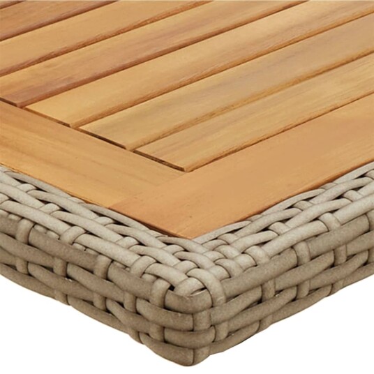 vidaXL Hagebord Beige heltre akasie og polyrotting