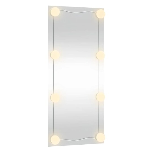vidaXL Veggspeil med LED-lys 50x100 cm glass rektangel