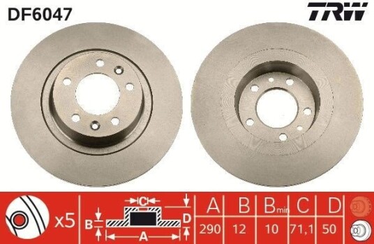 Bremseskive TRW DF6047