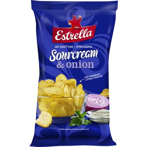 Estrella Sourcream & Onion Chips 175g Estrella Sourcream & Onion Chips 175g
