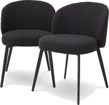 Lloyd spisestol bouclé black 2 pk Lloyd spisestol bouclé black 2 pk