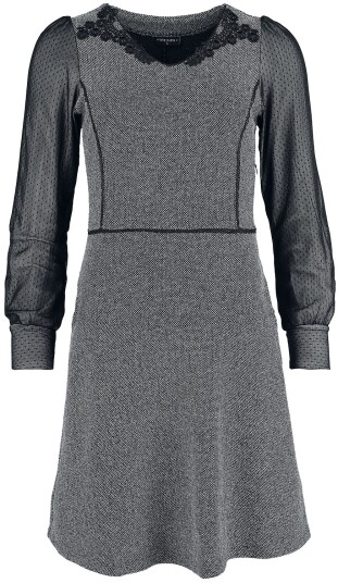 Vive Maria Rockabilly Kort kjole Cottage Girl Dress XS til XL Damer svart-grå