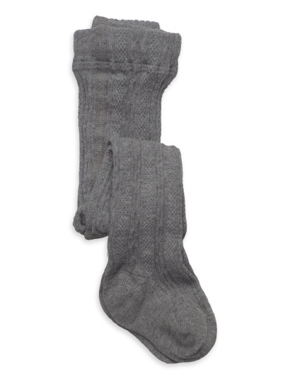 Geggamoja Cable Knitted Stockings Grey Melange Grey 50-56