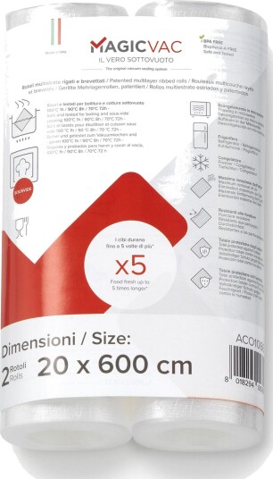 Magic Vac ACO1066 Vakuumruller - 20x600 cm - 2 stk Magic Vac ACO1066 Vakuumruller - 20x600 cm - 2 stk