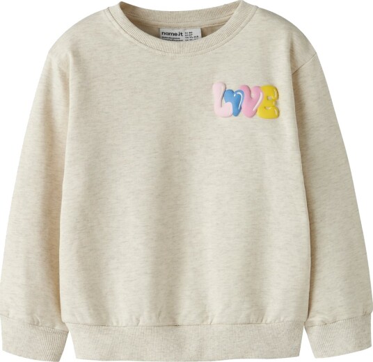 Name It Collegegenser NmfLuka Peyote Melange Name It 5 år (110) Collegegenser Beige