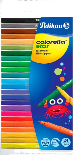 Pelikan Colorella Star Fargetusjer Vannbasert 24 Farger