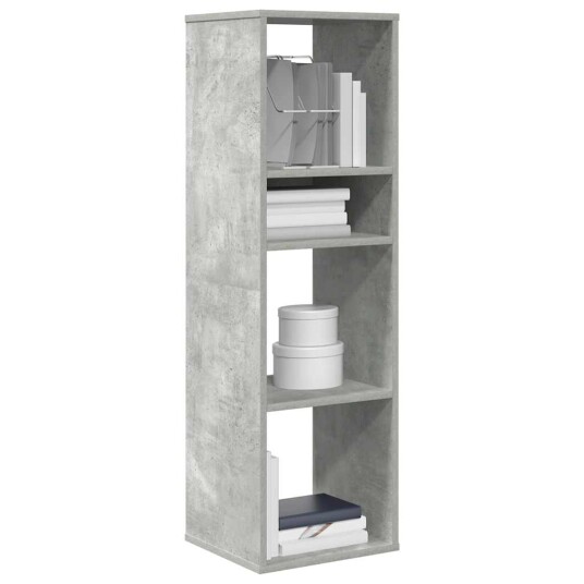 Bokhylle betonggrå 34x31x112 cm konstruert tre