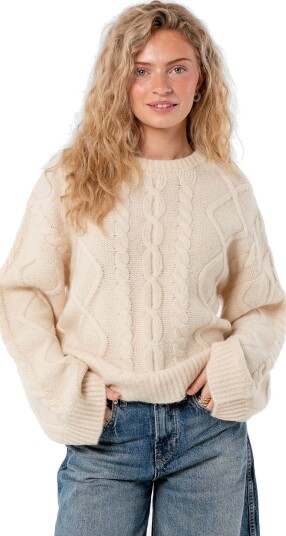 Løøv Magnolia Cable Sweater Hvit S Løøv Magnolia Cable Sweater Hvit S