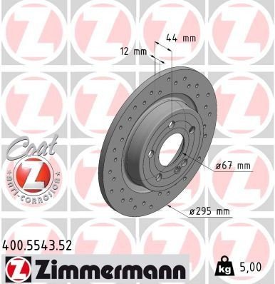 Bremseskive ZIMMERMANN 400.5543.52 Bremseskive ZIMMERMANN 400.5543.52