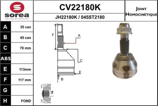 Drivledd EAI CV22180K Drivledd EAI CV22180K