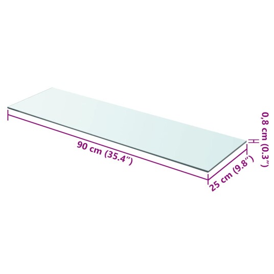 vidaXL Hyllepaneler 2 stk klart glass 90x25 cm vidaXL Hyllepaneler 2 stk klart glass 90x25 cm
