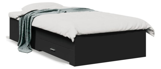 Sengeramme med skuffer betonggrå 100x200 cm konstruert tre 8721102620737