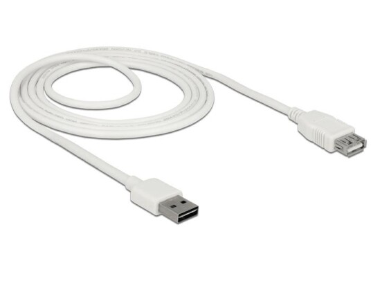 Delock EASY USB USB 2.0 A/A 2m Hvit