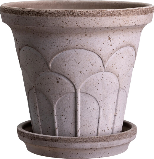 Bergs Potter Fleur potte med fat 2 deler Grey Ø12 cm Bergs Potter Fleur potte med fat 2 deler Grey Ø12 cm