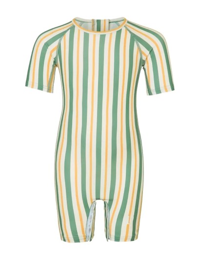 Vanilla Copenhagen Baby Badeheldragt   Fern   Striped   Green   12/18M