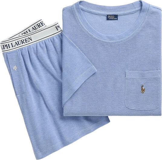 Polo Ralph Lauren Intimates Knit Tee & Boxer Short Pajama Set Blue S