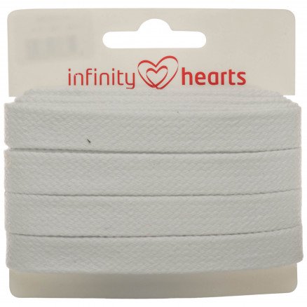 Infinity Hearts Anorakksnor Bomull flat 10mm 100 Hvit 5m