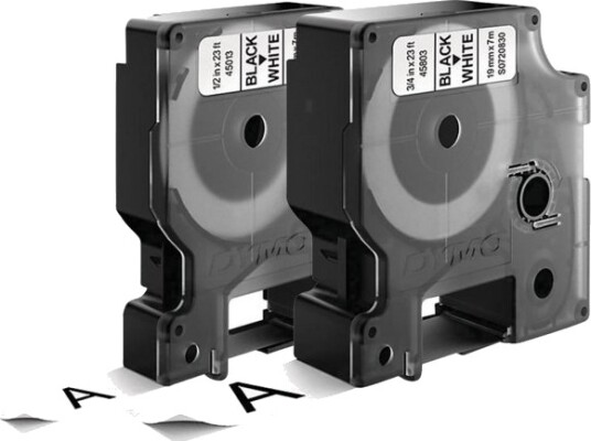 Dymo Skriftbånd 2 Pak 45013/45803 Båndfarge Hvit Skriftfarge Svart 12 Mm 19 Mm 7 M