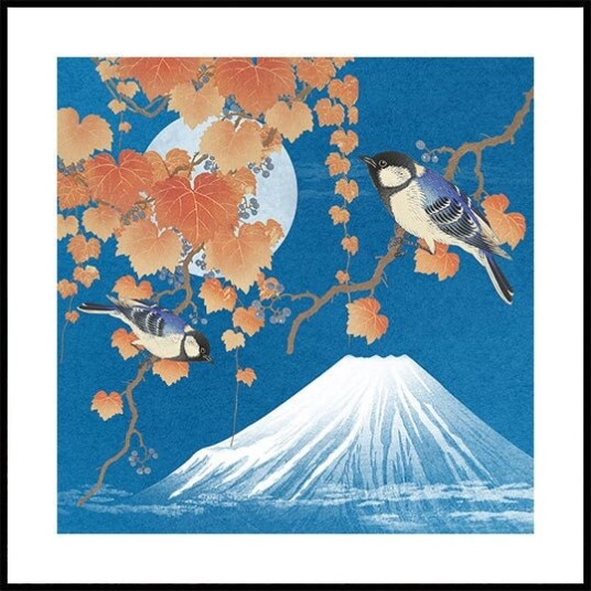 Birds & Mount Fuji Plakat Plakat / 70x70cm Birds & Mount Fuji Plakat Plakat / 70x70cm