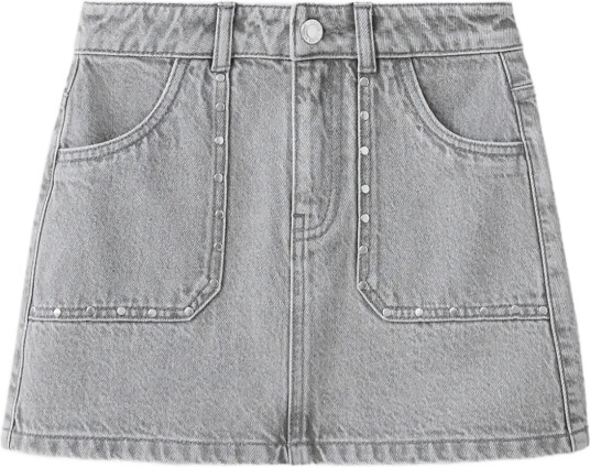 Mango Studded Denim Skirt Grey 140