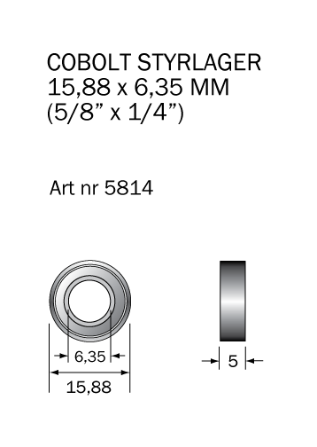 Cobolt 5814 Kulelager 15,88 x 6,35 mm Maskintilbehør & forbruk