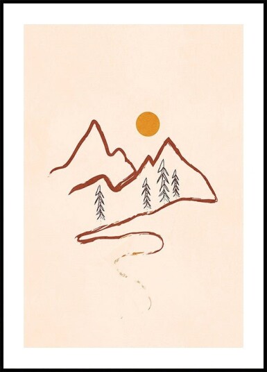 Minimal Mountain Plakat Plakat / 21x30cm