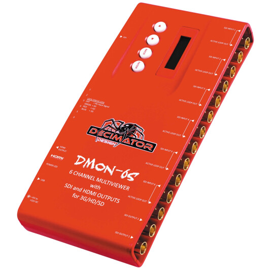 Decimator DMON-6S 6 Channel Multi-Viewer med HDMI & SDI Decimator DMON-6S 6 Channel Multi-Viewer med HDMI & SDI