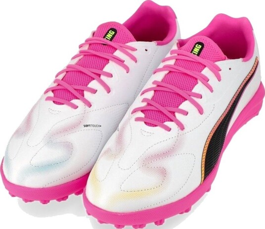 PUMA King 20 Match Tt Showtime   PUMA White/poison Pink/bright Aqua Barn   Turf (Tf) størrelse 38