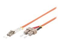 MicroConnect 2m Multimodus Fiberoptisk Kabel SC til LC, 50/125µm, Halogenfri Oransje