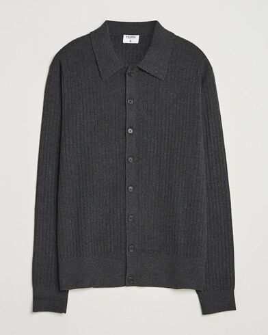 Filippa K Cotton Merino Knitted Cardigan Anthracite Melange Filippa K Cotton Merino Knitted Cardigan Anthracite Melange