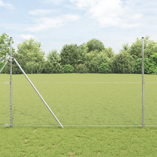  Gjerde med innlegg. sølv 1.5 x 100 m PVC belagt stål