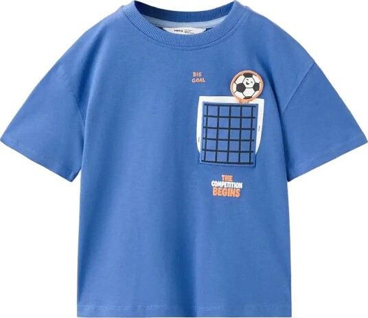 Mango Printed Football T Shirt Blue 116